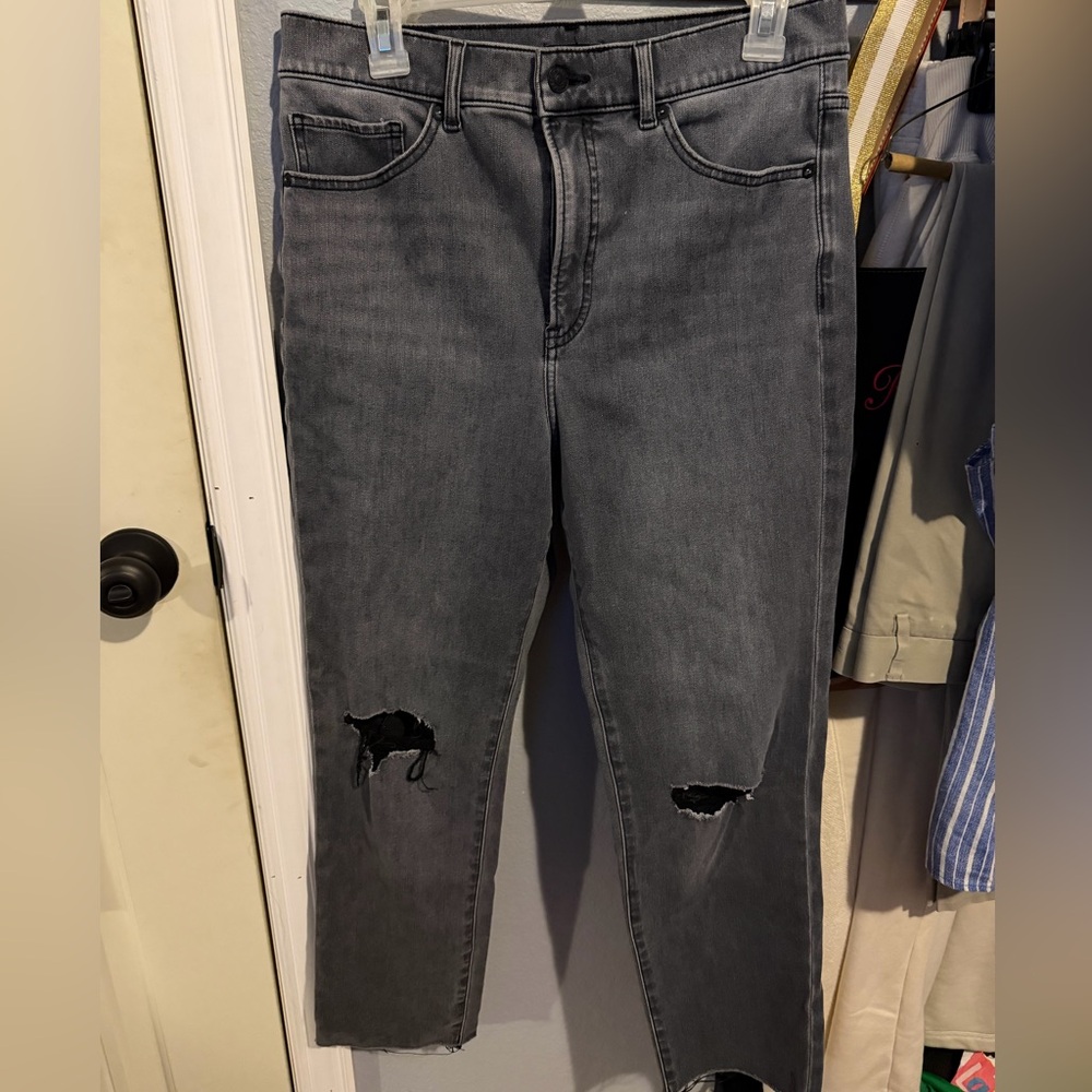 Express Women's Gray Distressed Jeans